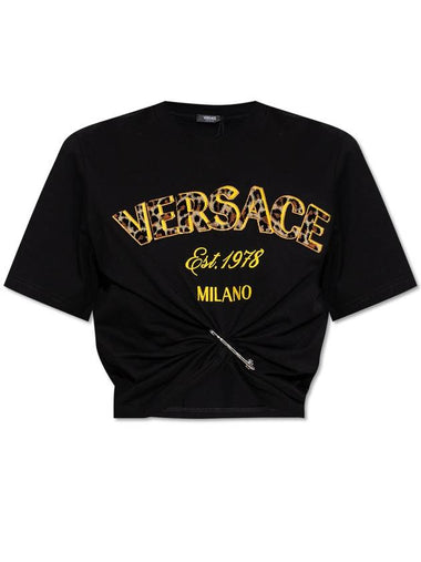 Versace T-shirt With Application, Women's, Black - VERSACE - BALAAN 1