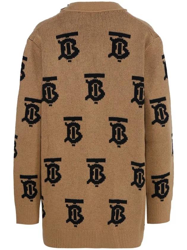 Monogram Motif Jacquard Wool Cardigan Camel - BURBERRY - BALAAN 4