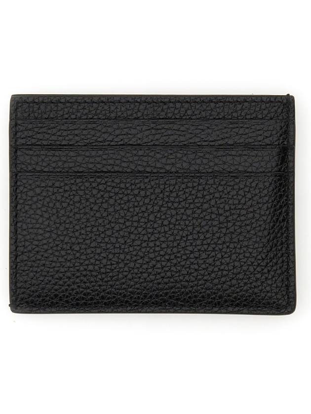 T-Line Logo Grain Leather Card Wallet Black - TOM FORD - BALAAN 5