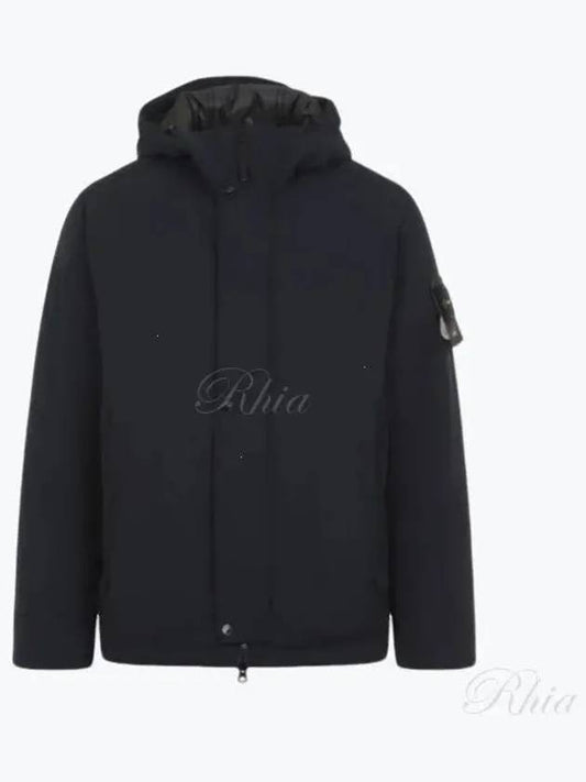 Techno Fabric Hooded Jacket Navy - STONE ISLAND - BALAAN 2