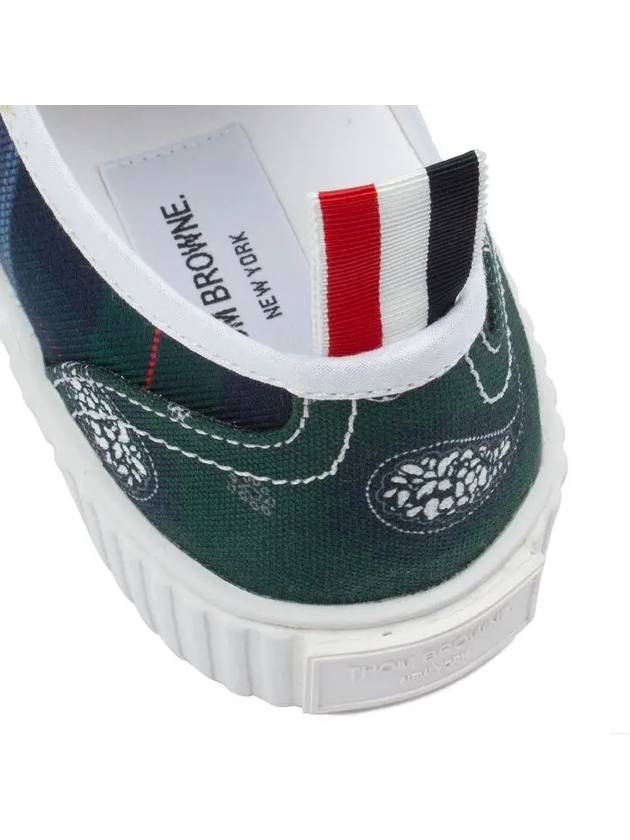 Tartan Paisley Twill Heritage Men's Low Top Sneakers - THOM BROWNE - BALAAN 7