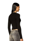 M Valary Ribbed Long Sleeve Knit Top Black - DIESEL - BALAAN 4