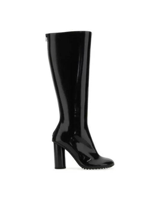 Women's Atomic Leather Knee High Long Boots Black - BOTTEGA VENETA - BALAAN 2