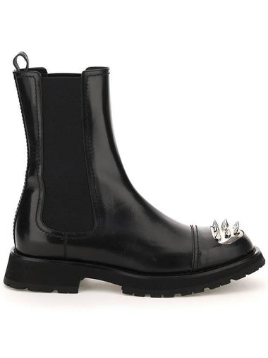 Men's Studded Toe Leather Chelsea Boots Black - ALEXANDER MCQUEEN - BALAAN 1