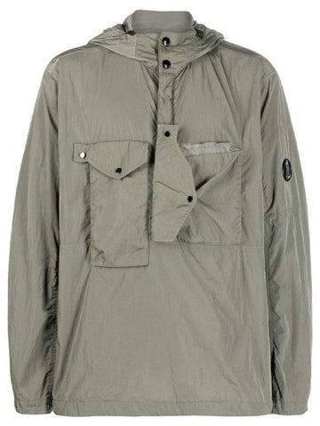 Men's CHROME-R Lens Patch Anorak Green - CP COMPANY - BALAAN.