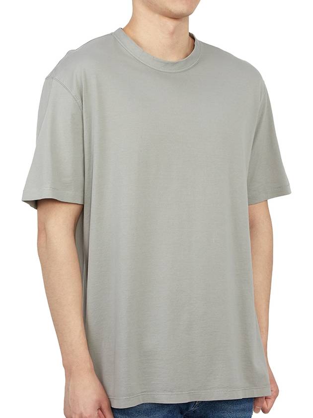 Men's Bag Logo Label Cotton Short Sleeve T-Shirt Gray - TEN C - BALAAN 4