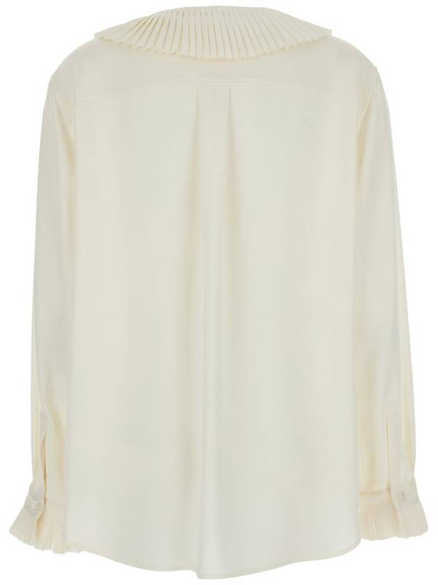 White Oversized Shirt With Ruffles On Collar And Cuffs In Tech Fabric Woman - PHILOSOPHY DI LORENZO SERAFINI - BALAAN 2