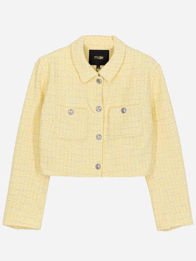 Cropped tweed jacket YELLOW - MAJE - BALAAN 1