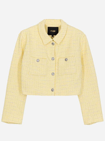 Women s Cropped Tweed Jacket Yellow MFPVE00446 - MAJE - BALAAN 1