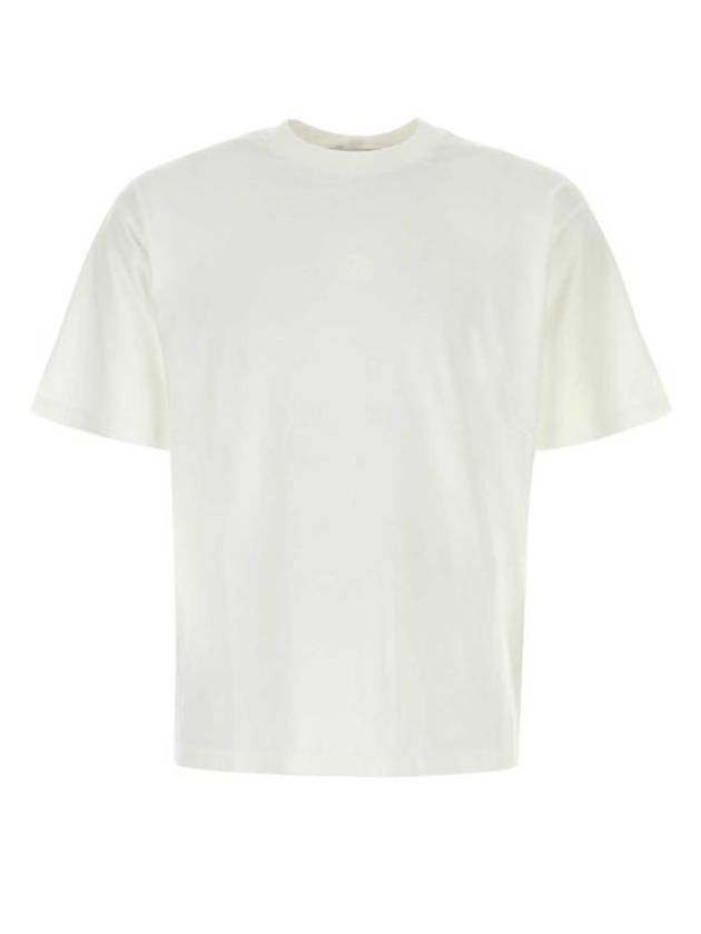 Fissato Effect Compass Embroidery Logo Short Sleeve T-shirt White - STONE ISLAND - BALAAN 2