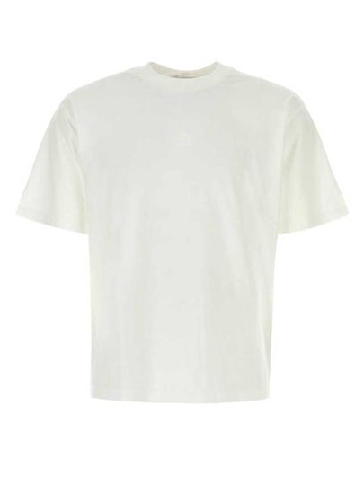 Fissato Effect Compass Embroidery Logo Short Sleeve T-shirt White - STONE ISLAND - BALAAN 2