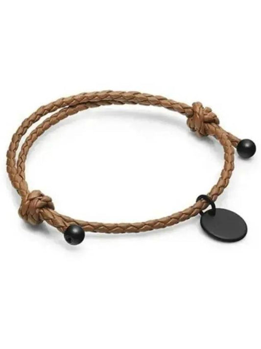 Intrecciato Leather Bracelet Brown - BOTTEGA VENETA - BALAAN 2