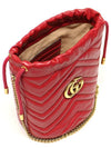 575163 Red matelass chevron gold plated GG Marmont mini bucket chain shoulder bag - GUCCI - BALAAN 6