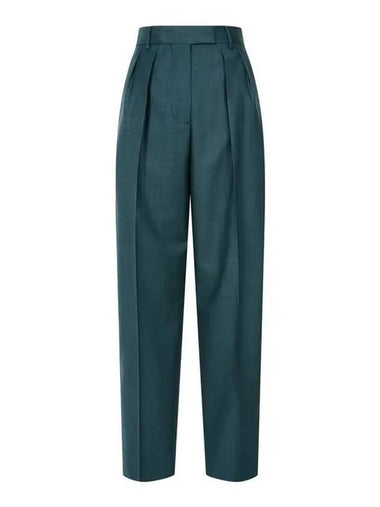 Women s Chin Detail Unbuttoned Tapered Pants Blue Green - PAUL SMITH - BALAAN 1