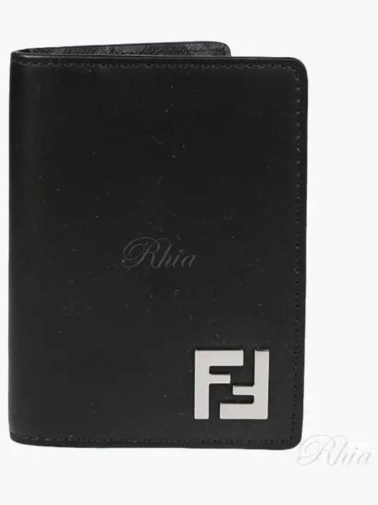 FF Square Leather Card Wallet Black - FENDI - BALAAN 2