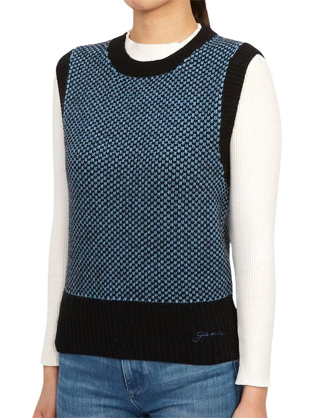 Jacquard Vest Blue - GANNI - BALAAN 5