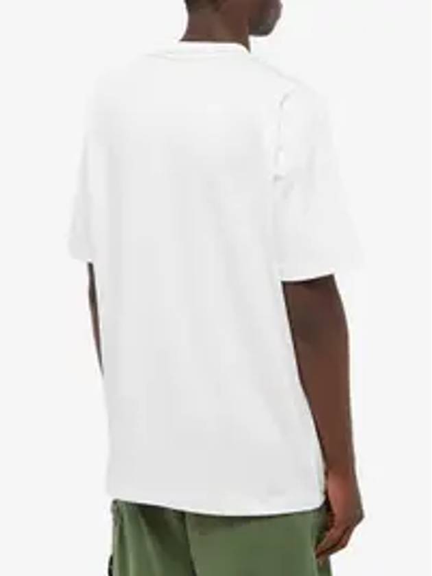 Men's Micrographic Print Short Sleeve T-Shirt White - STONE ISLAND - BALAAN 6