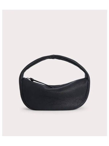 Cush Flat Grain Leather Shoulder Bag Black - BY FAR - BALAAN 1