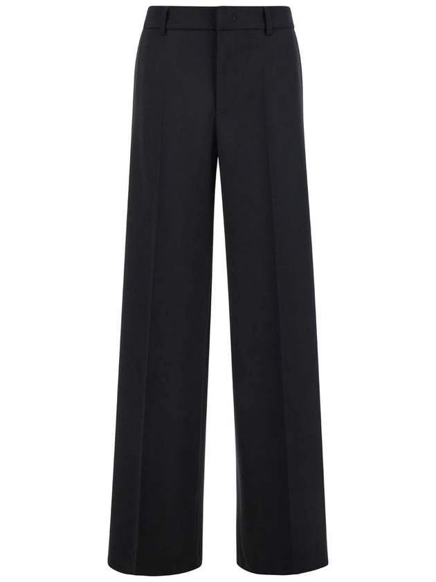 'Lorenza' Black Pants With Belt Loops In Wool Blend Woman - PT TORINO - BALAAN 1