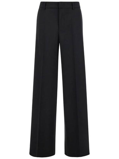 'Lorenza' Black Pants With Belt Loops In Wool Blend Woman - PT TORINO - BALAAN 1