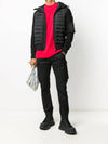 Logo Patch Padded Wool Cardigan Black - MONCLER - BALAAN 3