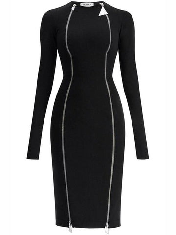 midi dress with double zipper detail - THE ATTICO - BALAAN 1