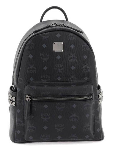 Visetos Small Stark Pyramid Studs Backpack Black - MCM - BALAAN 1