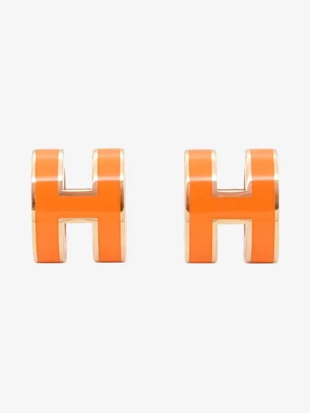 Women's Mini Pop H Earrings Rose Gold - HERMES - BALAAN 3