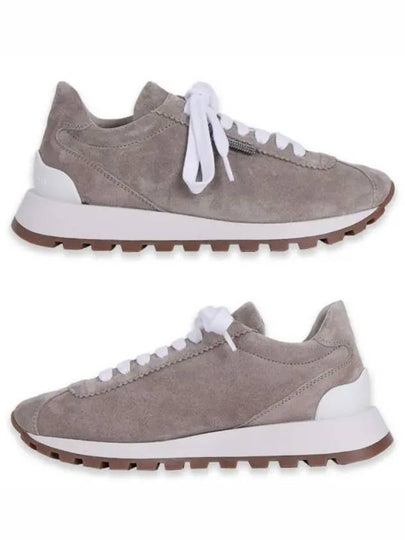 Chain Suede Low Top Sneakers Beige - BRUNELLO CUCINELLI - BALAAN 2