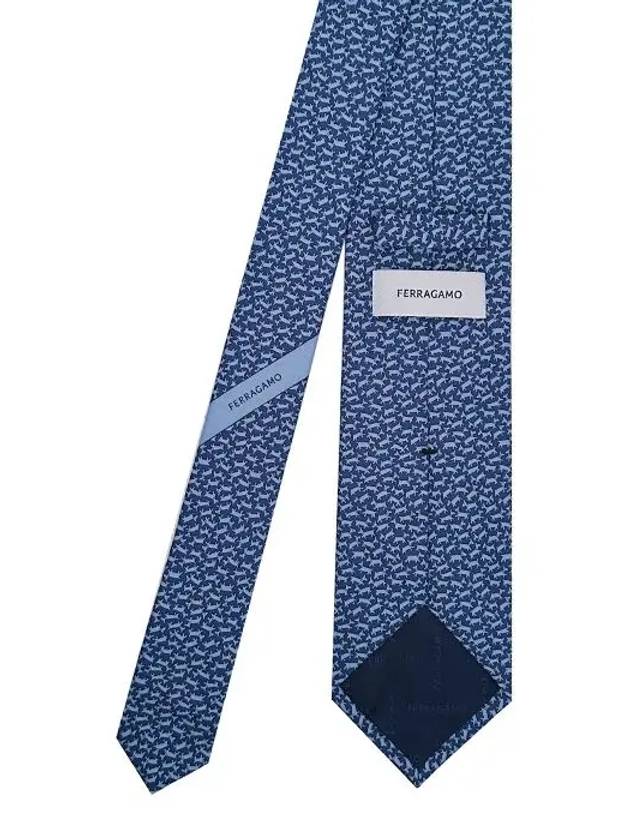 Tobia Print Silk Tie Blue - SALVATORE FERRAGAMO - BALAAN 5