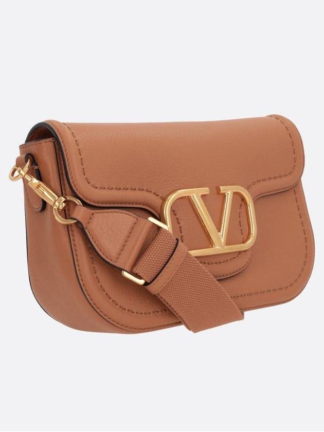 Alltime Soft Grain Calfskin Shoulder Bag Brown - VALENTINO - BALAAN 3