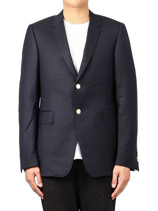 Super 120S Wool Twill Single Breasted Classic Jacket Navy - THOM BROWNE - BALAAN 2