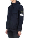 Cotton Twill Stretch Hooded Jacket Navy - STONE ISLAND - BALAAN 5