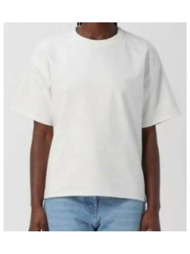 Double Layer Cotton Check Short Sleeve T-Shirt Chalk - BOTTEGA VENETA - BALAAN 2