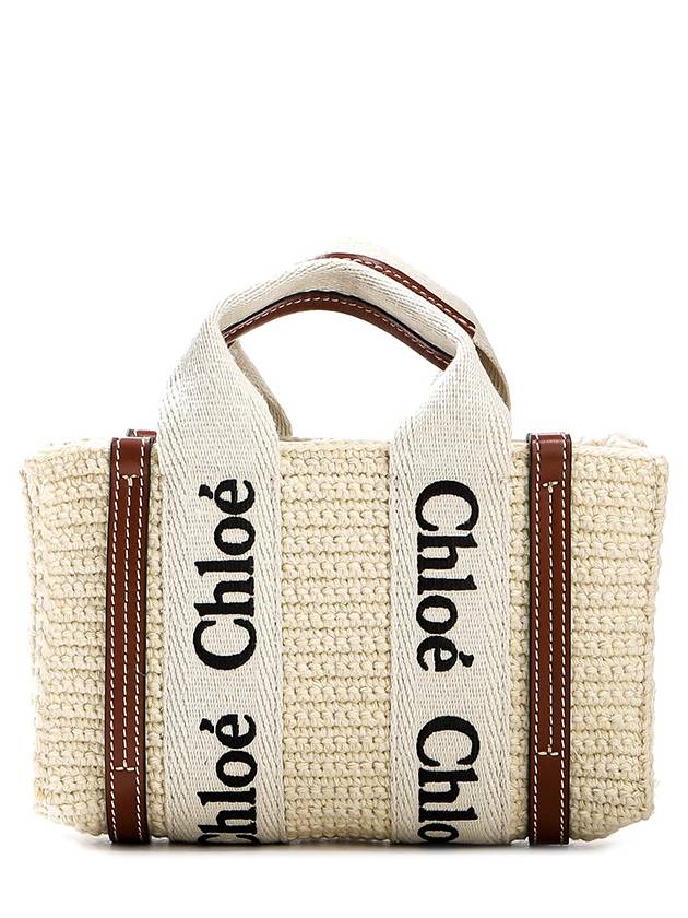 Women's Mini Woody Tote Bag Beige - CHLOE - BALAAN 2