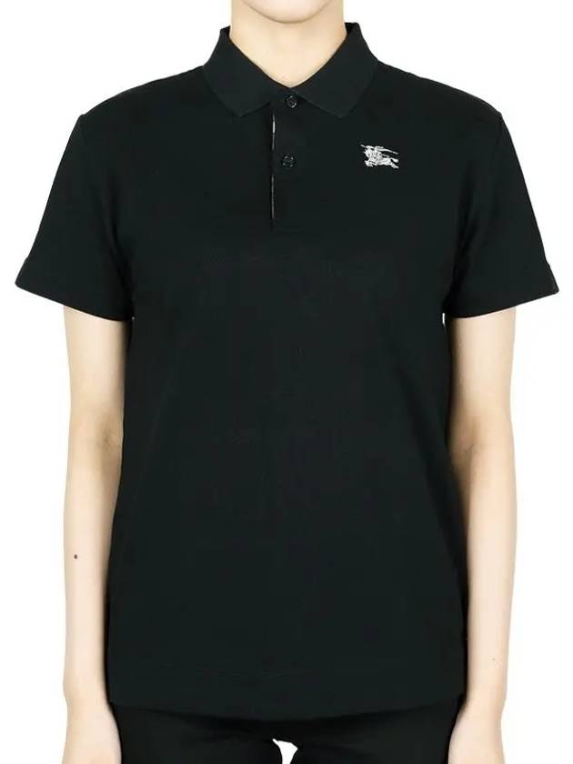 Kids Cotton Polo Shirt Black - BURBERRY - BALAAN 3