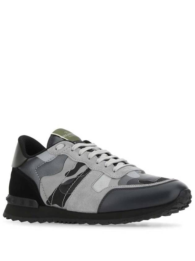 Rockrunner Camouflage Low Top Sneakers Grey - VALENTINO - BALAAN 3