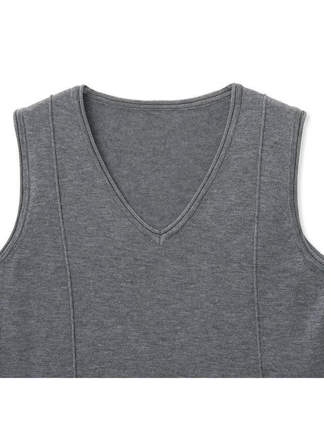 Pintuck Knit Vest Grey - NOIRER FOR WOMEN - BALAAN 5