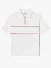 Women's Half Zip Short Sleeve Sweatshirt Off White - LACOSTE - BALAAN 1