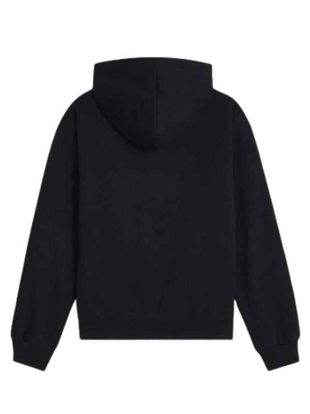 Logo Loose Cotton Fleece Hoodie Black - CELINE - BALAAN 3