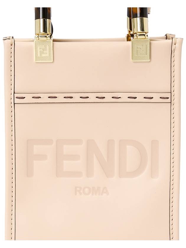 Sunshine Shopper Small Leather Tote Bag Pink - FENDI - BALAAN 9