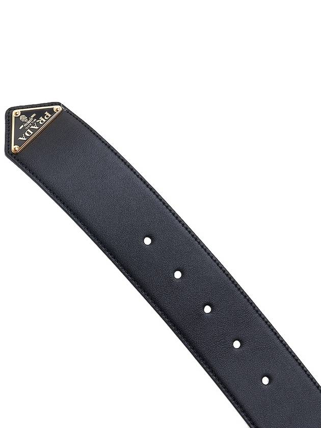 Triangle Logo Leather Belt Black - PRADA - BALAAN 10