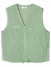 Cupro Cotton Twill TC Logo Patch Vest Green - STONE ISLAND - BALAAN 2