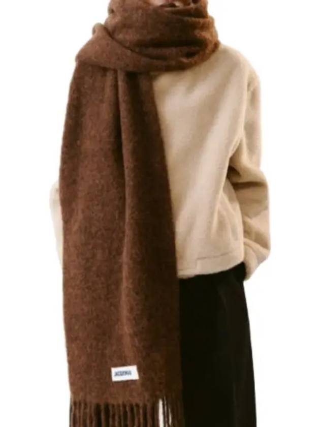 Carro Mohair Alpaca Muffler Brown - JACQUEMUS - BALAAN 5