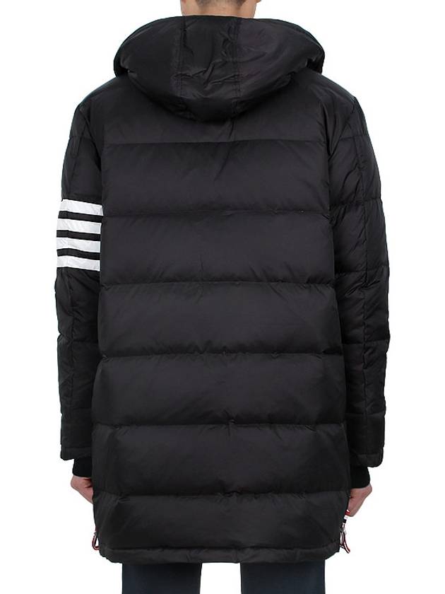 Men's 4 Bar Button Down Hooded Padding Black - THOM BROWNE - BALAAN 6