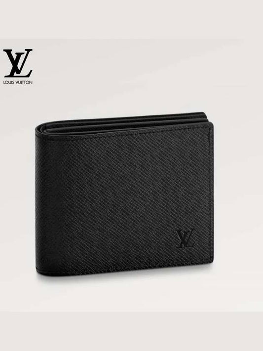 Men's Amerigo Logo Leather Half Wallet Black - LOUIS VUITTON - BALAAN 2