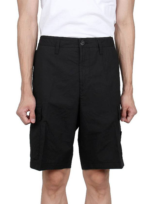 Light Stretch Cotton Bermuda Shorts Black - STONE ISLAND - BALAAN 2