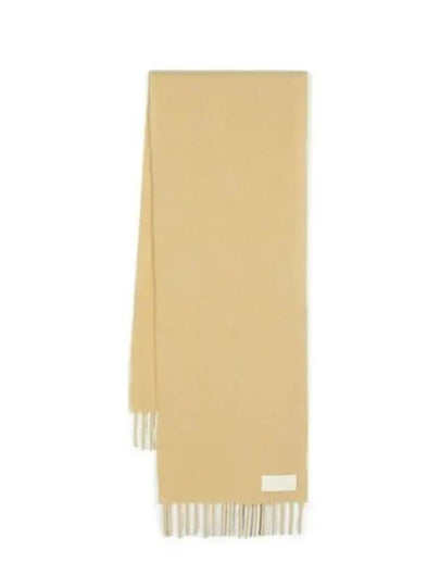 Paris Logo Patch Fringe Muffler Mustard - AMI - BALAAN 2