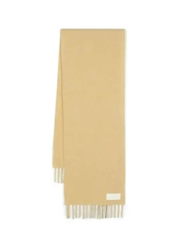 Paris Logo Patch Fringe Muffler Mustard - AMI - BALAAN 5