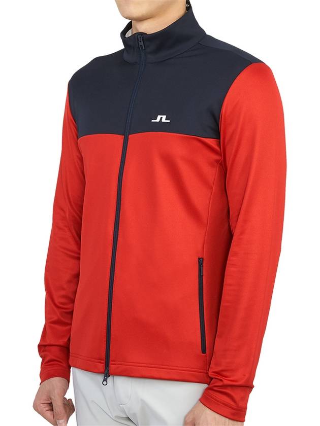 Banks Mid Layer Zip-Up Jacket Red - J.LINDEBERG - BALAAN 4